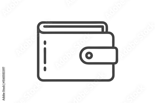 simple mono line wallet vector icon