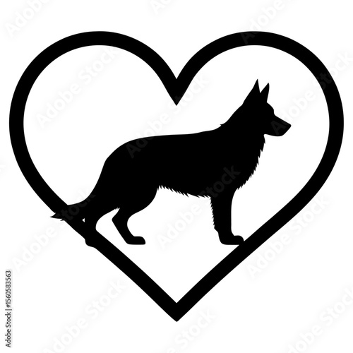Funny German Shepard dog Vector, German Shepard dog Lover, Silhouette Clip Art