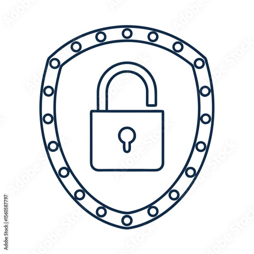 Shield with lock symbol icon