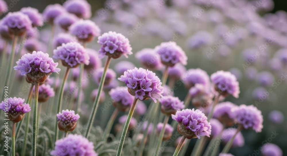 Fototapeta premium Delicate Sea Pink Flowers in Soft Morning Light