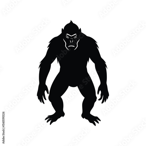 Ape vector silhouette animal design on white background perfect for jungle and primate themes