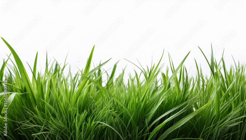 Fototapeta premium lush green grass isolated on white background for design