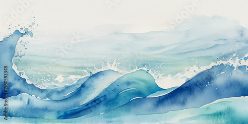Blue ocean wave background. Blue and white water ocean background.

