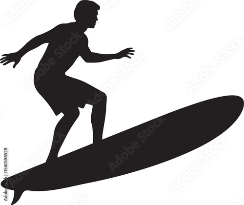 Surfer silhouette vector, surfing Silhouette