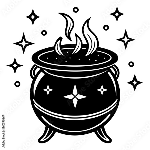 cauldron with fire