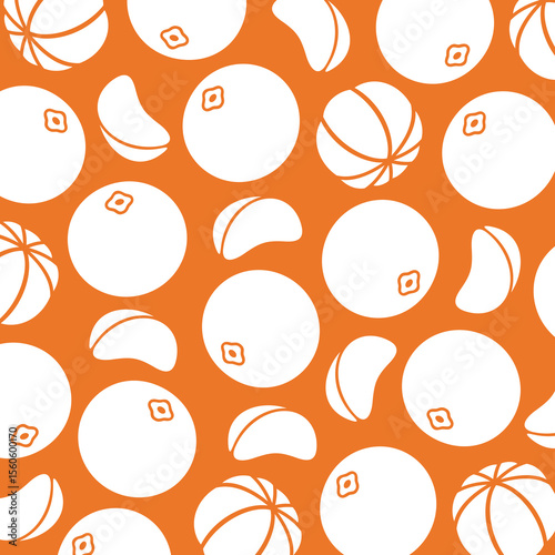 Mandarin background pattern set. Collection icon mandarin. Vector