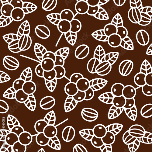 Coffee beans background pattern set. Coffee beans icon. Vector