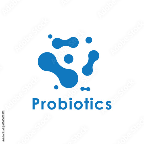 Probiotics logo design featuring abstract shapes and text for health and wellness brands