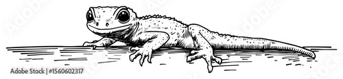lizard on ground desert reptile sketch vector