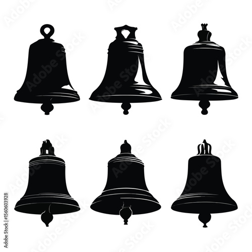 bell silhouette set, Black & White silhouette set 