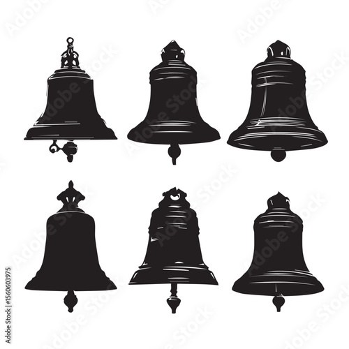 bell silhouette set, Black & White silhouette set 