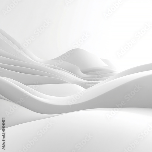 Abstract white waves and smooth lines creating a modern and elegant background design