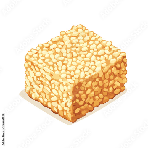 Rice Krispies, flat 2D isometric cartoon vector image isolated on white background.