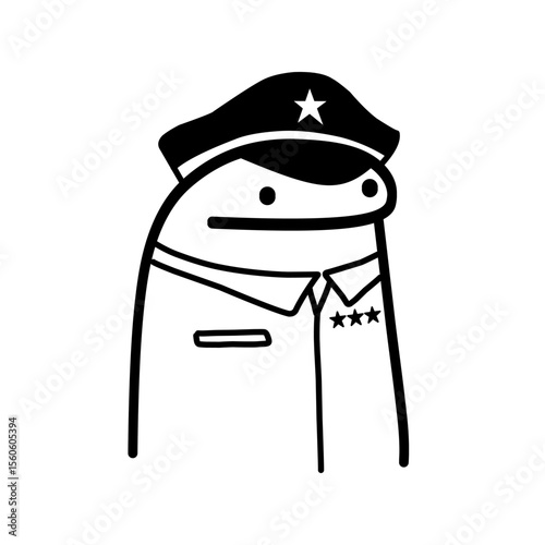 cute vector cartoon character illustration abstract black line suitable for stickers, covers, memes