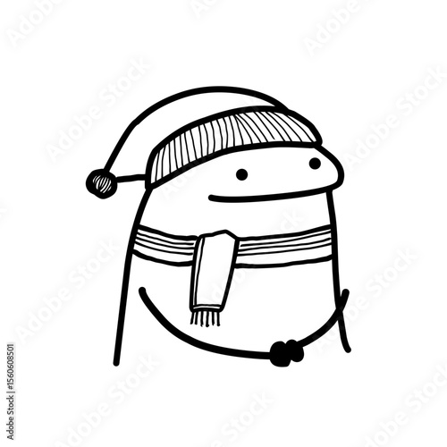 cute vector cartoon character illustration abstract black line suitable for stickers, covers, memes