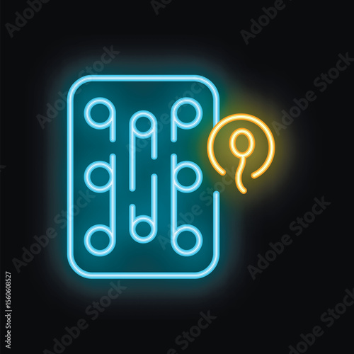 Neon icon depicting sperm fertilizing an egg cell, symbolizing in vitro fertilization - ivf -