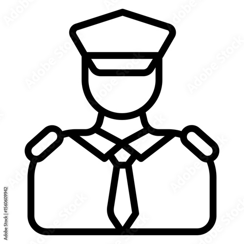 Pilot Icon Vector Line Icon Design