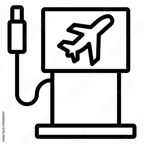 Jet Fuel Pump Vector Line Icon Design