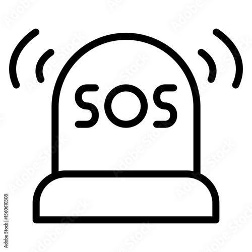 SOS Signal Vector Line Icon Design