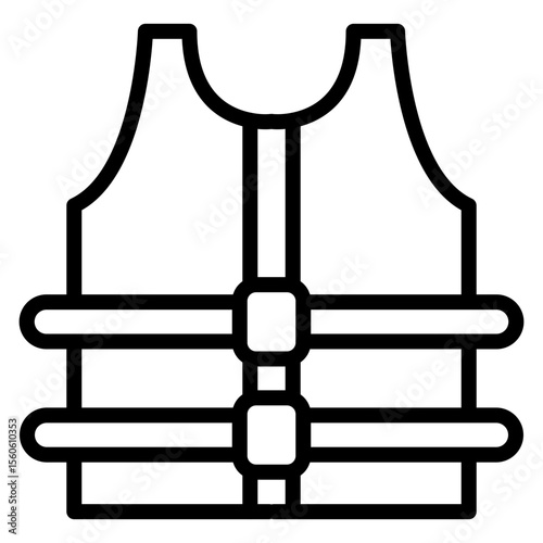 Life Vest Vector Line Icon Design