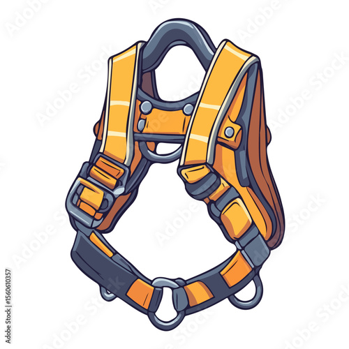Rock Climbing Harness, cartoon vector illustration, flat 2D isometric style, white background.