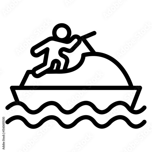 Personal Watercraft Vector Line Icon Design