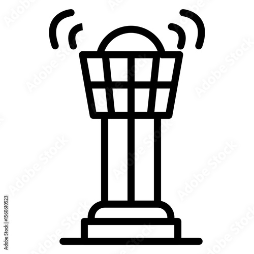 Marine Traffic Control Vector Line Icon Design