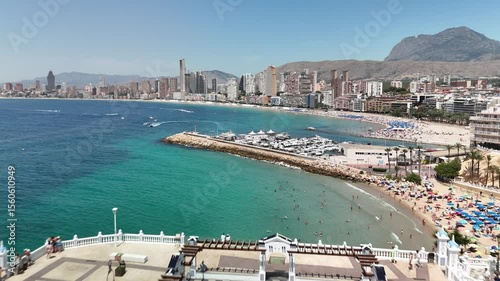 Aerial panorama at Benidorm on a sunny summer day!