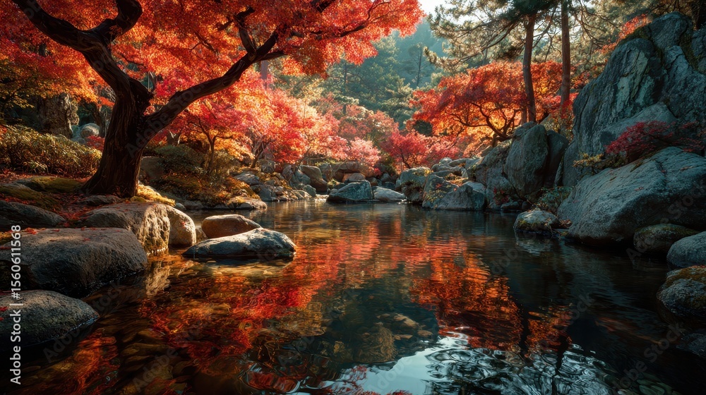 Fototapeta premium Scenic view of Mount Fuji and Chureito Pagoda during Spring cherry blossom season at twilight
