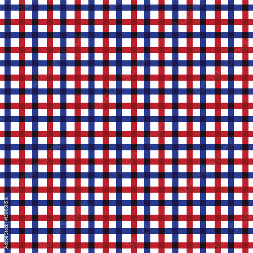 red and blue gingham pattern. Texture chaqe plaid, tablecloths, clothes, shirts, dresses, paper, bedding, blankets, quilts and other textile product.