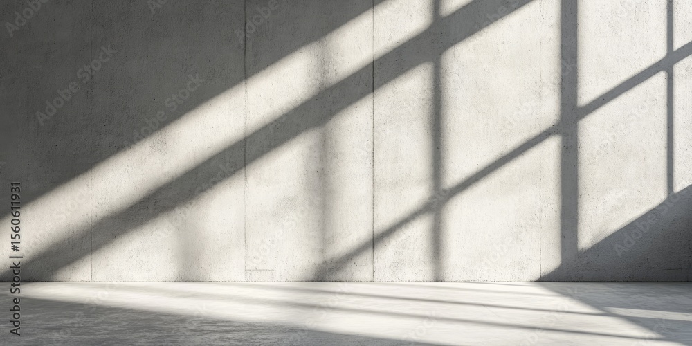 Obraz premium Empty, light-filled concrete space with dramatic shadows