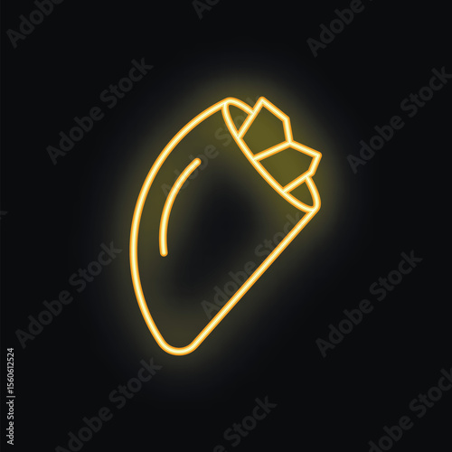 Neon sign representing a shawarma, perfect for restaurants and food businesses