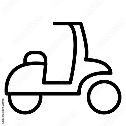 Scooter Vector Line Icon Design