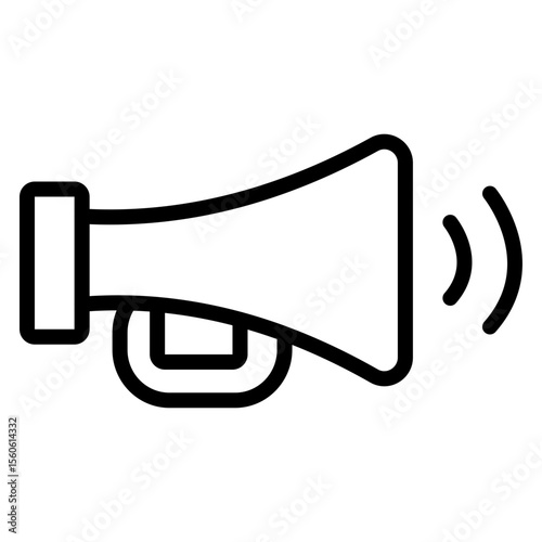 Car Horn Vector Line Icon Design