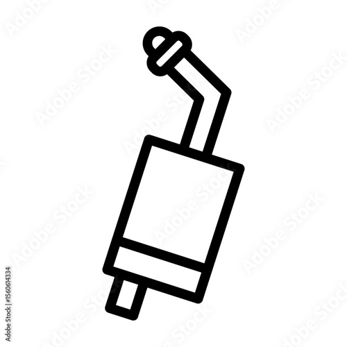 Exhaust Pipe Vector Line Icon Design