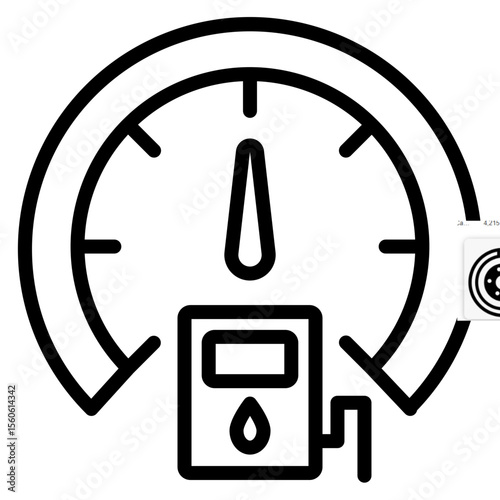 Fuel Gauge Vector Line Icon Design