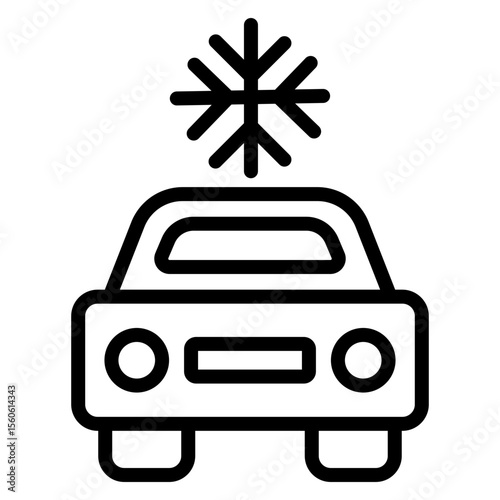 Car Air Conditioning Vector Line Icon Design