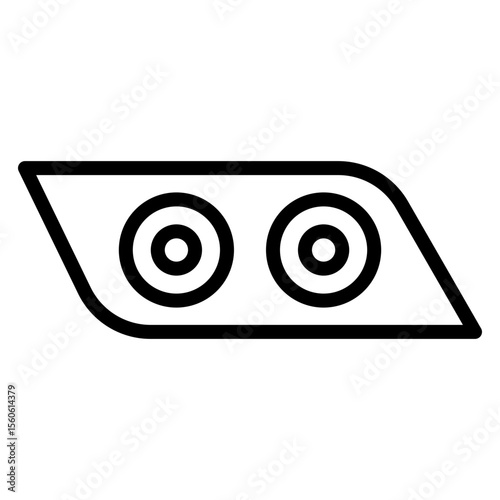 Headlights Vector Line Icon Design