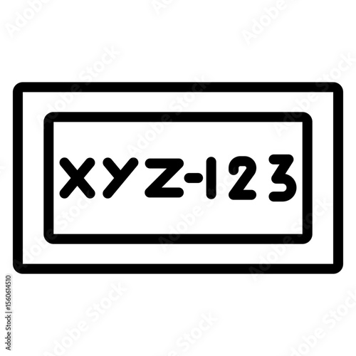 License Plate Vector Line Icon Design