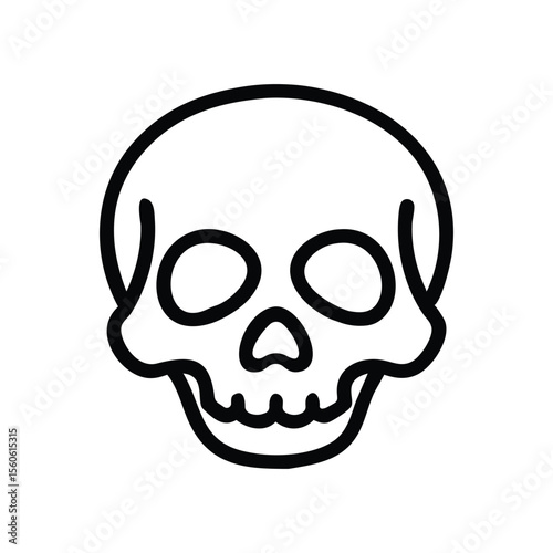 Solid black silhouette icon of a human skull.
