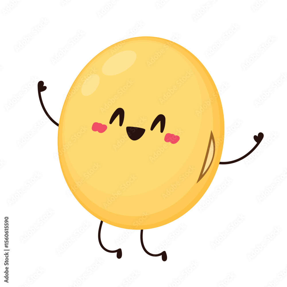 Obraz premium Soybean vector. Soybean character design.
