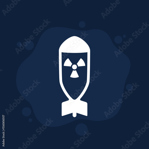 nuclear bomb vector icon on dark