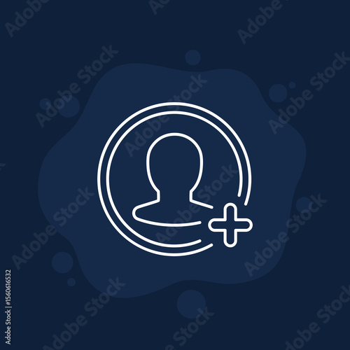 Referral line vector icon, refer new user