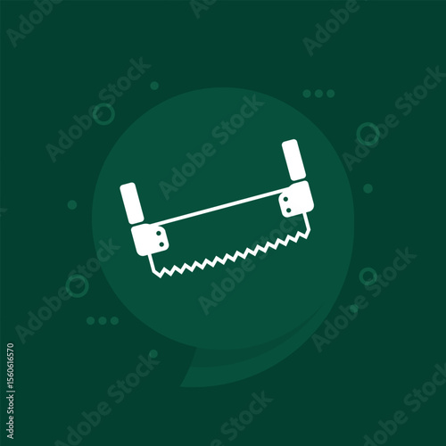 two-man saw icon, vector design