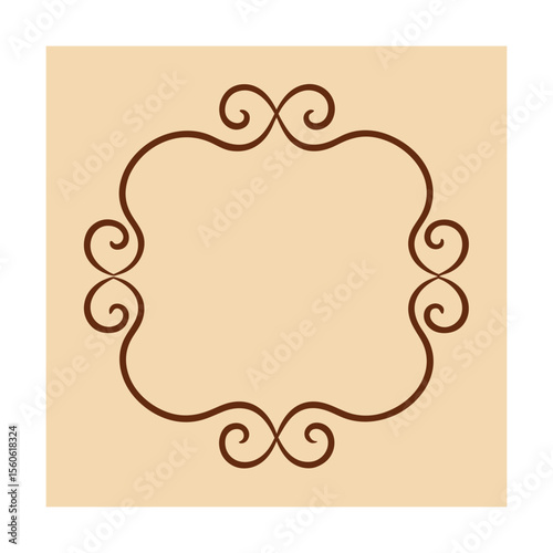 Curly Decorative Frame Vector with Flourish Filled Borders