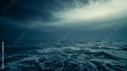 Dark waves with ominous rim light photo