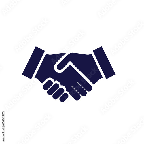 Flat Design Handshake Icon | Clean Corporate Vector