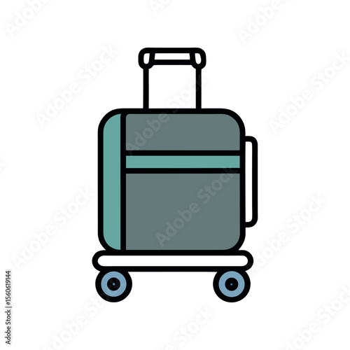 Suitcase trolley silhouette luggage illustration