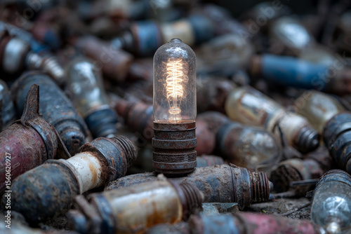 The Awakened Bulb in Amongst the extinguished lamps.