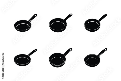 frying pan icon silhouette vector illustration